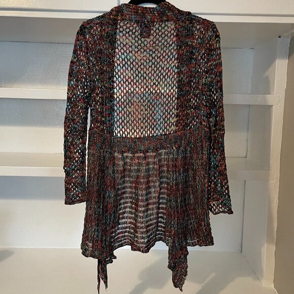 Neslay Paris Multicolor Rainbow Crochet Front Tie Cardigan – Size S/M - Picture 9 of 10